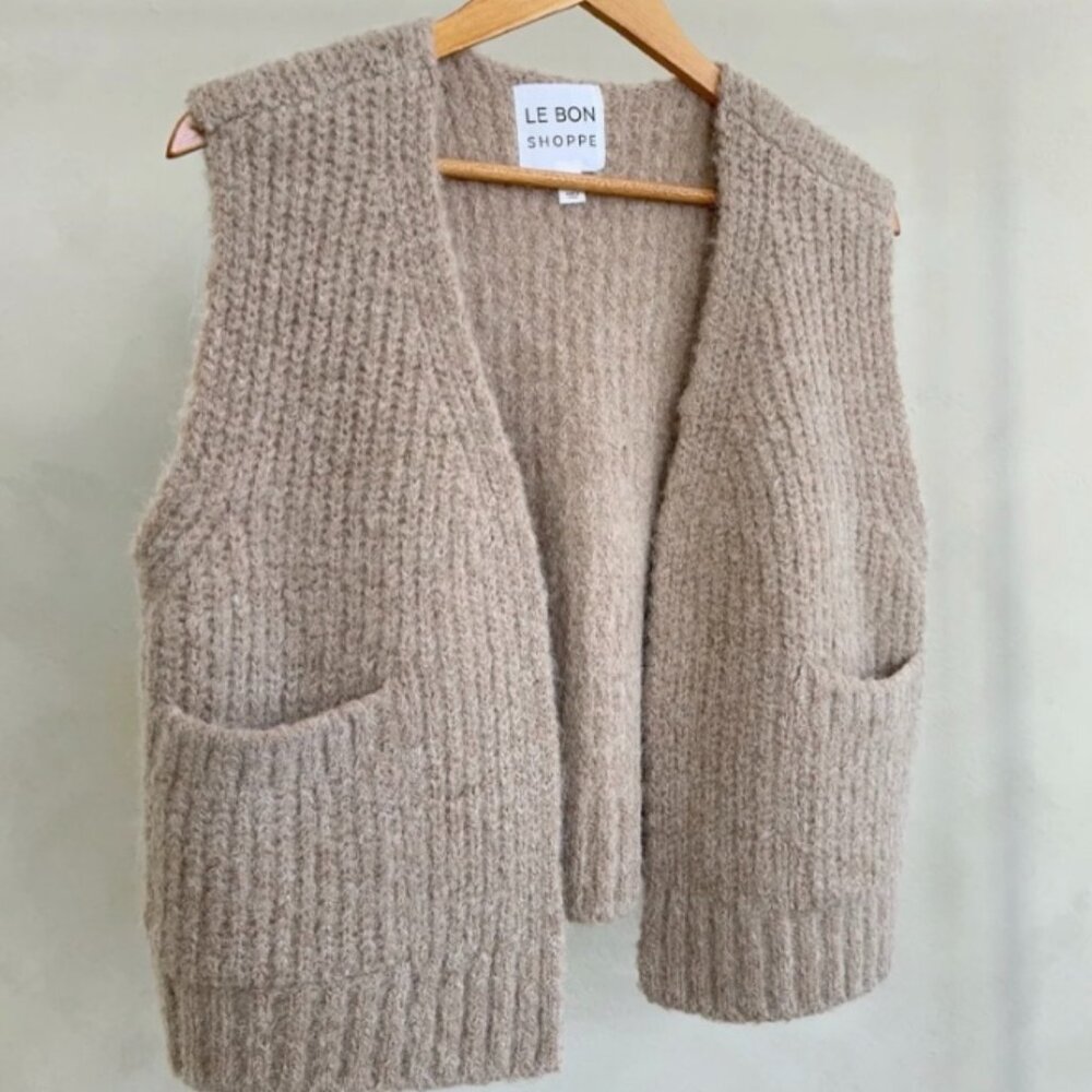 LE BON SHOPPE - Oatmeal Alpaca Grandpa Vest, Small